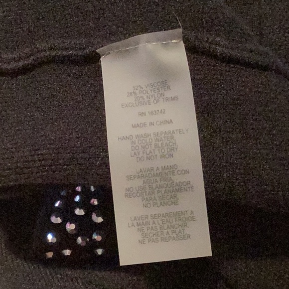 Sioni NWT Black Blazer Jacket Sweater with Studded Bling Shiny Grommet Detail SM - Picture 6 of 6